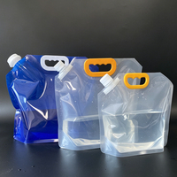 Emballage personnalisé transparent pour boissons (bière, jus) de qualité alimentaire, sacs d'eau pliables portables de 2L, 4L, 5L, poche à bec verseur en plastique pour liquides