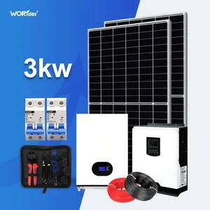 Ev güneş sistemi için güneş sistemi 3KW 5KW 10kw 20kw 30kw 40kw 50kw invertör ile komple elektrik üretimi