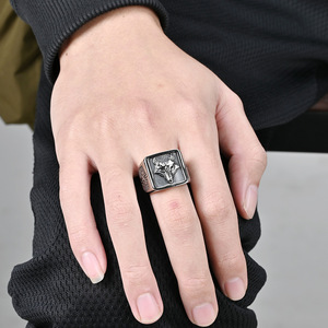 Viking <b>Ring</b> For Men <b>Titanium</b> Steel Wolf Head Nordic Celtic Pattern Jewelry Gift - Product Image 4