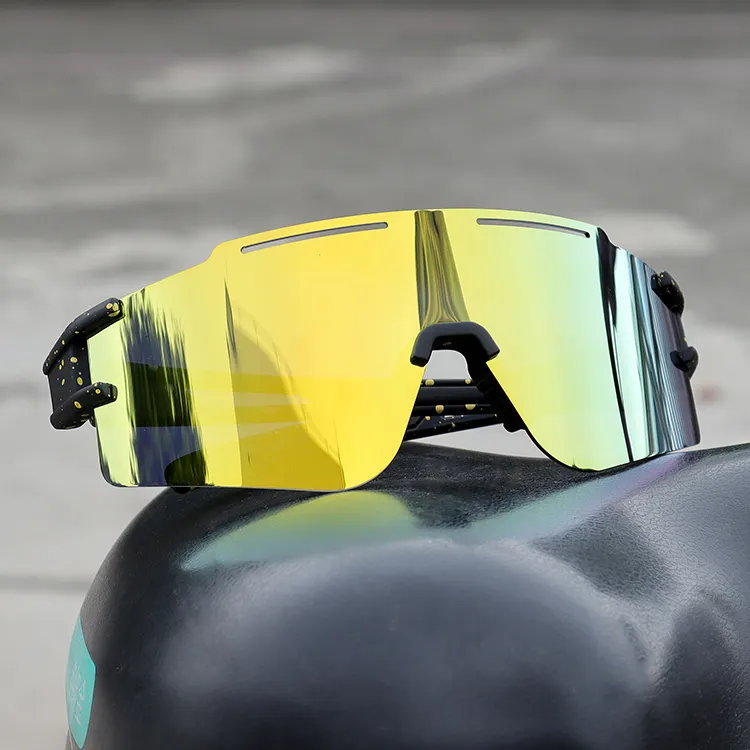 Kacamata bersepeda JH160 REVO CE Uv400, kacamata olahraga sol occhiali da tanpa bingkai Logo kustom untuk pria wanita