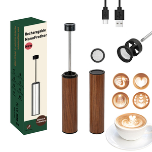 26 ODM Maßgefertigter Handgehaltener 304 Edelstahl USB-Aufladbarer Schaumerzeuger Kaffee <span class=keywords><strong>Mini</strong></span>-Mixer Milchaufschäumer Proteinpulver-Mixer Latte Matcha Kunst - Product Image 1