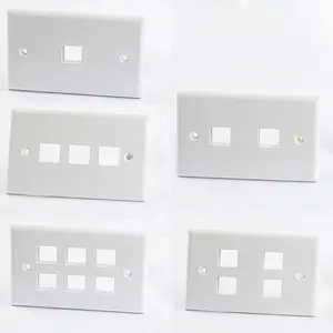 1/2/3/4/6 ports USA type faceplate RJ45 socket smooth surface wall plate for ethernet cable networking