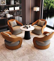 Fauteuil d'appoint en eucalyptus avec panneaux courbés en contreplaqué, design moderne pour hôtel, salle à manger, salon et chambre à coucher, structure de meuble