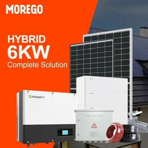 Moregosolar ev kullanımı için hibrid güneş sistemi 6KW 5KW 10KW 12KW lityum piller ev için komple güneş sistemi