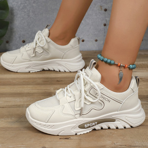 Zapatillas Deportivas Clásicas para Mujer, Suela Alta de Goma Antideslizante, PU Suave, Tendencia de Moda para Todas las Estaciones: Verano, Invierno, Primavera, Otoño - Product Image 5