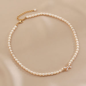 สร้อยคอมุกน้ำจืด 1471 เม็ด พร้อมตัวล็อกชุบทอง 14K สไตล์วินเทจ สำหรับงานแต่งงานและงานหมั้น - Product Image 1