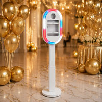 Boîte photo ovale pour événements et fêtes, compatible DSLR et iPad, avec flash et parapluie intégrés