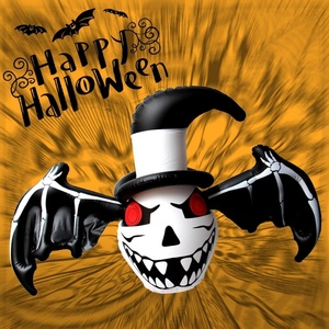 Chauve-souris gonflable en PVC pour Halloween avec ailes noires 115*70 CM pour la décoration extérieure de jardin, décoration d'événements de collecte de bonbons ou de déguisements - Product Image 6