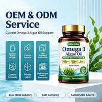 Capsules de gel moules d'huile d'algues oméga 3 végétaliennes naturelles OEM/ODM, sans carraghénane, supplément d'acides gras pour adultes