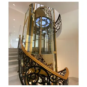 Elevador panorâmico 360 Full-Glass circular 2 andares Villa Elevador Home