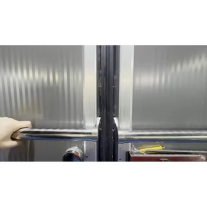 Nouvelles portes industrielles en acier galvanisé au design moderne, anti-effraction, manuelles, à double ouverture, coulissantes, plates, en acier galvanisé pour <span class=keywords><strong>atelier</strong></span> - Product Image 5