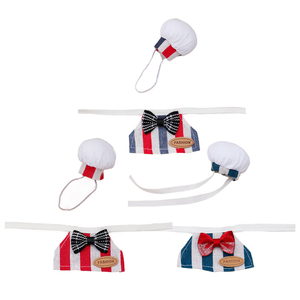 Set Topi Koki Mini Lucu dan Celemek, Pakaian Boneka Fashion, Mainan Kartun Buatan Tangan, Aksesoris DIY Grosir - Product Image 3