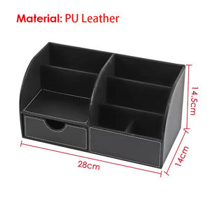 ที่จัดระเบียบโต๊ะทำงานหนัง FOSKA แบบหลายช่อง สำหรับเก็บรีโมท ที่ชาร์จ เครื่องสำอาง <span class=keywords><strong>ปากกา</strong></span> และอื่นๆ - Product Image 5