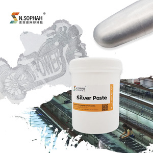 <span class=keywords><strong>Pasta</strong></span> d'argento per serigrafia a inchiostro argento a base d'acqua con stampa tessile ad alta lucentezza liscia - Product Image 5