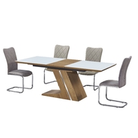 Tables de restaurant au design moderne, extensibles, en verre MDF brillant, style italien, vente en gros