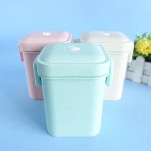 Ensemble de contenants alimentaires biodégradables personnalisés en paille de blé, boîte à lunch bento avec vaisselle pour adultes et étudiants - Product Image 5