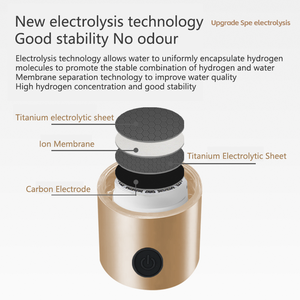 हाइड्रो इलेक्ट्रोलिसिस टेक्नोल 500ppb बोतल पाइप शुद्ध 1200pb हाइड्रोजन-समृद्ध जोड़ी अधिकतम alyhy आणविक हाइड्रोजन ग्लास पानी की बोतल - Product Image 4