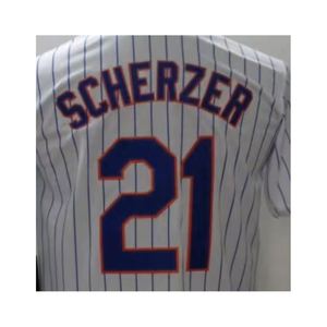 Listo para enviar New York <span class=keywords><strong>Max</strong></span> Scherzer White Home Camiseta de béisbol cosida de la mejor calidad - Product Image 1