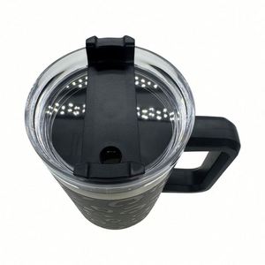 Gobelet de voyage isotherme réutilisable en acier inoxydable à double paroi de 40 oz, tasse à café pour voiture avec poignée et couvercle à paille - Product Image 3