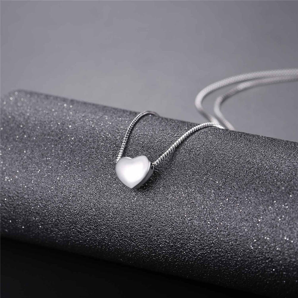 不锈钢心吊坠项链银18k金玫瑰镀金生日礼物女儿母亲友谊项链
