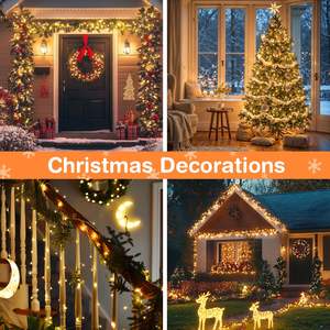 Guirlandes Lumineuses LED Blanc Chaud, Filaire à Brancher avec Câble Transparent, Scintillantes pour Décoration d'Arbre de Noël, Patio, Jardin, Mariage (Vente en Gros) - Product Image 4