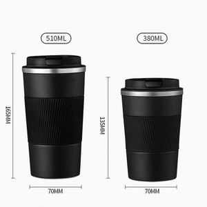 Mug de voyage isotherme en acier inoxydable à double paroi, réutilisable, personnalisé, 510 ml, 380 ml, avec couvercle, design de logo personnalisé - Product Image 1