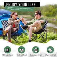 Chaise d'extérieur portable CE en tissu Oxford double couche avec coussin et sac de rangement, pliable pour le camping