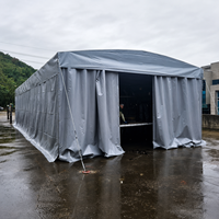 Tente rétractable motorisée résistante aux UV en PVC avec structure en acier galvanisé et roues pour atelier d'usine - Toutes saisons
