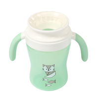 Gobelet à paille pour bébé sans BPA 320 ml avec poignée, gobelet d'apprentissage en PP OEM avec paille en silicone anti-fuite, gobelet pour bébé de 0 à 12 mois