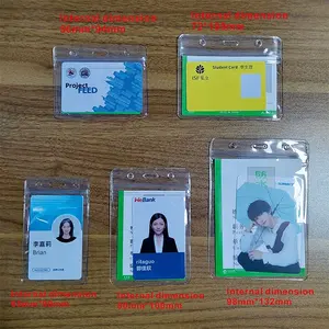 Preço de fábrica transparente À Prova D' Água rasgo plástico macio, duro ID Card case Badge Holder para estudante