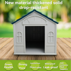 Modern Luxury Large <strong>Dog</strong> House Outdoor Indoor All Weather Heavy Duty Plastic <strong>Kennel</strong> with Elevated Floor Air Vents for Big <strong>Dogs</strong> - Product Image 2