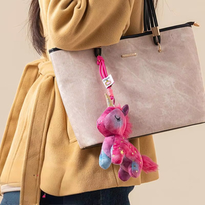 Porte-clés licorne en peluche JM, petit cheval, breloque pour sac d'école, poupée mignonne, décoration suspendue, cadeau - Product Image 2