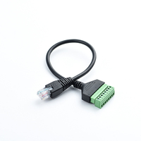 Cable adaptador de red OEM TC008 CAT5 RJ45 macho-hembra a terminal de tornillo de 8 pines para CCTV DVR