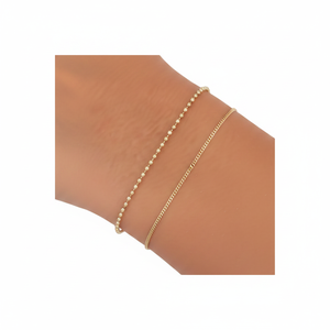 Azuris 925 Sterling Silver <b>Ball</b> Chain and Gourmet <b>Bracelet</b> - Product Image 2