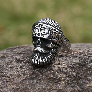 Bague de motard en acier inoxydable Bague pour homme audacieuse Bijoux Style nordique pour homme Bague de style viking Bijoux en gros - Product Image 2