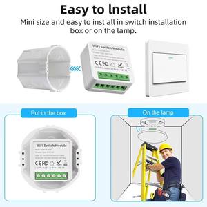 Interruptor Wifi Tuya 16A 10A, Módulo de Interruptor Inteligente Compatible con la Aplicación Smart Life, Interruptor de Control Remoto, Temporizador de Relé de Voz, <span class=keywords><strong>Google</strong></span> <span class=keywords><strong>Home</strong></span>, <span class=keywords><strong>Alexa</strong></span> - Product Image 3