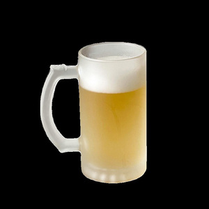 كوب بيرة زجاجي مطفي للطباعة بالتسامي سعة 16 أونصة، كوب إبداعي بمقبض على شكل تنين، جدار سميك، أكواب شفافة للبيرة والنبيذ والويسكي مع مقبض - Product Image 5