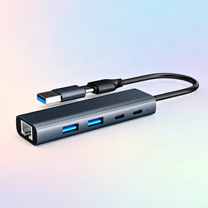 อุปกรณ์คอมพิวเตอร์<span class=keywords><strong>3</strong></span> in 1 USB C 5V HUB Type C เพื่อ RJ45 1000Mbps USB ฮับ Type-C Splitter Docking Station <span class=keywords><strong>3</strong></span> in 1สำหรับแล็ปท็อป - Product Image 1