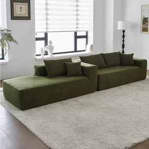 Phòng khách sang trọng hiện đại sofa sectional Set đồ nội thất L Shape 2 3 chỗ ngồi vải to sợi nén cắt góc nhà thiết kế - Product Image 3