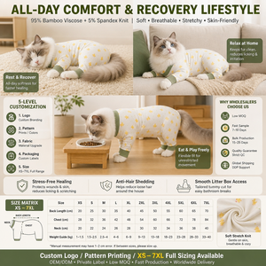 Tuta Premium in Fibra di Bambù per Cani e Gatti di Taglia Grande, Ecologica, Antibatterica, Anti-Leccamento, Anti-Caduta del Pelo, Traspirante, Elegante, Per Tutte le Stagioni - Product Image 4