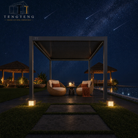 Pergola bioclimatique manuelle en aluminium imperméable avec structure thermolaquée et auvent pare-soleil pour extérieur, jardin et terrasse