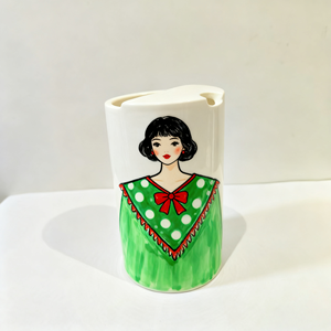 Taza de cerámica personalizada hecha a mano de porcelana pintada a mano con patrón de Pereline para mujer diseño europeo para lavavajillas - Product Image 3