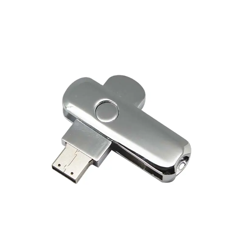 Disco giratorio de acero inoxidable en llave 1GB metal USB Venta caliente Fabricante giratorio USB memoria Flash Stick