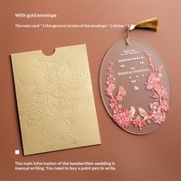 Cartes d'invitation de mariage en papier fantaisie, impression numérique, style naturel frais, simple, vert, acrylique, personnalisé, modèle TB, sans logo