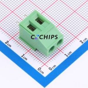 XY129V-B-5.08-2P Screw Terminal Block Through hole Component (THT),P=5.08mm Connector 1x2P 5.08mm Green Through Hole - Product Image 1