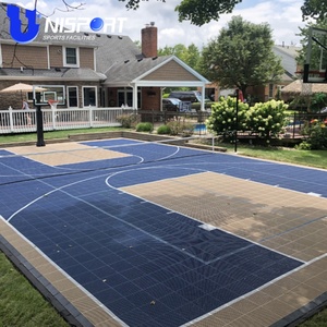 Cancha de <span class=keywords><strong>baloncesto</strong></span> multideportiva para exteriores de 30x60 pies y línea de tenis para patio trasero familiar, cancha deportiva para el hogar - Product Image 5