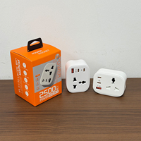Extensor de Enchufe de Pared Global Personalizable con Adaptador de Enchufe Multiestándar USB C PD de 20 W, Material ABS, para EE. UU., UE, Reino Unido, Australia, para Viajes y Hogar