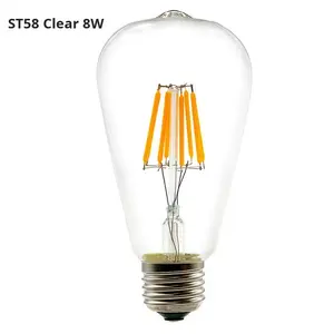 Ampoule en verre à filament de tungstène LED Edison E27 Lumière blanc chaud Ambiance rétro Base à vis Économie d'énergie Utilisation en jardin - Product Image 3