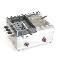 Friteuse à poulet professionnelle en acier inoxydable à gaz, à réservoir unique, robuste, pour comptoir, équipement de friture profonde pour cuisine de restaurant