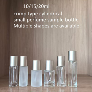 Se Acepta Personalización, Tapa Plateada, Botella de Perfume de Vidrio de 10 ml con Cierre a Presión, Cilindro Redondo, Botella de Perfume Vacía de 15 ml con Etiqueta Adhesiva - Product Image 5